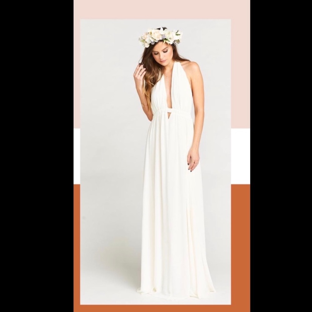 Luna Halter Dress in Ivory Sz XS Show Me Your Mumu